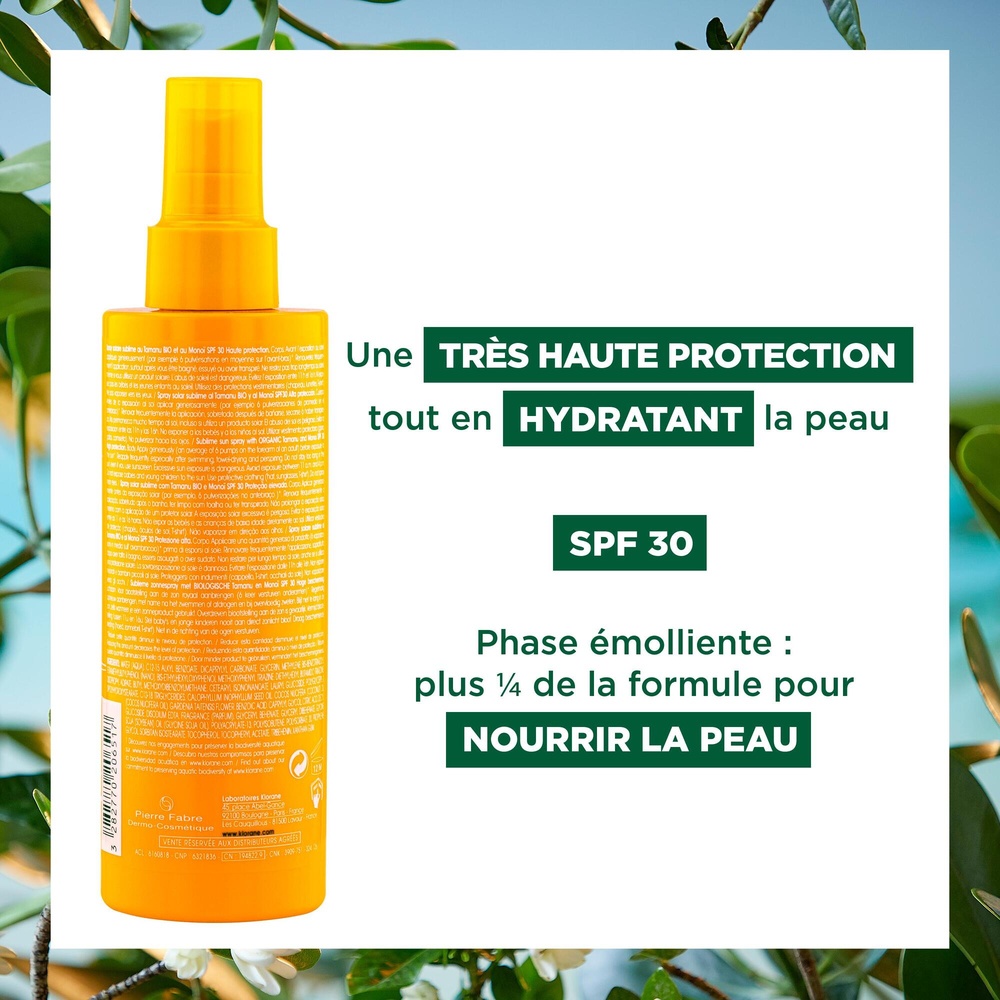 Klorane SOLAIRE Spray solaire sublime SPF 30 - 2 00ml Spray solaire