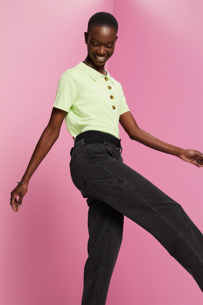 Retro-Jeans mit hohem Bund und weitem Bein