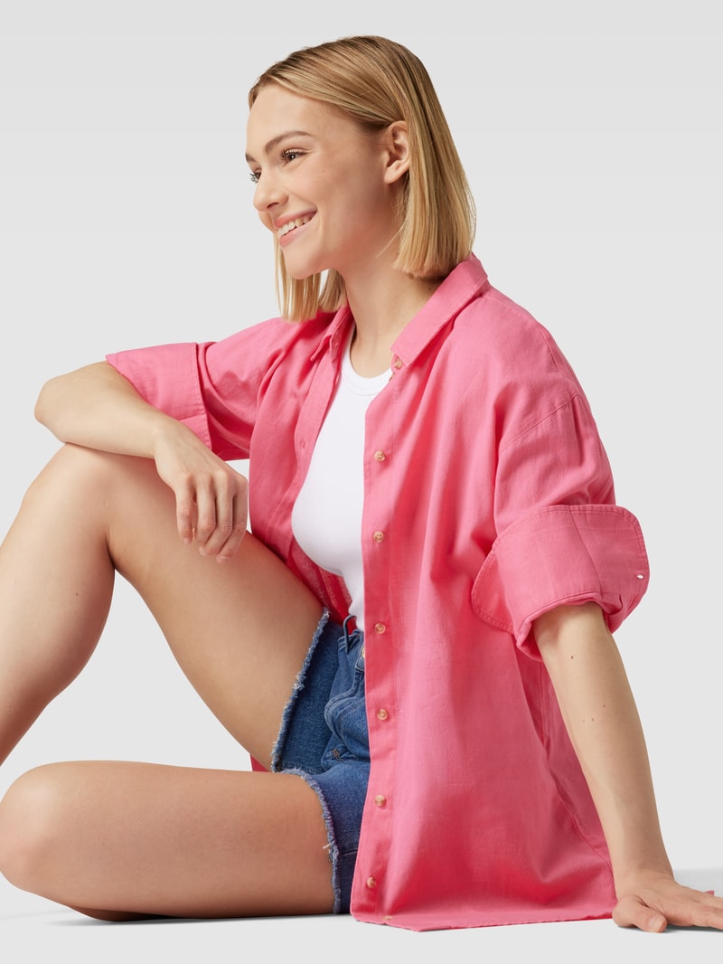 Longbluse mit abgerundetem Saum Modell 'Maddie' in pink