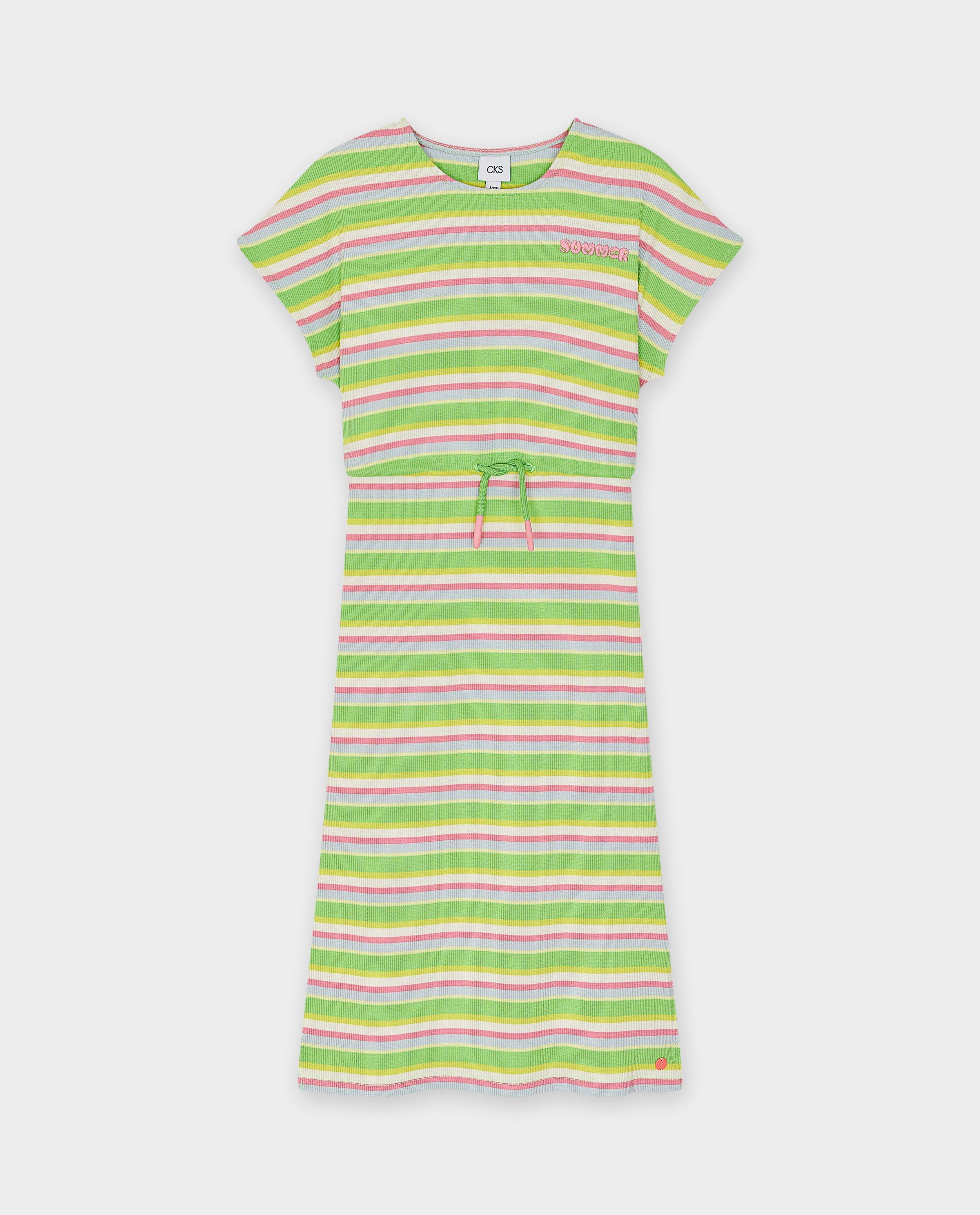 Rochie CKS cu nervuri fine verde aprins