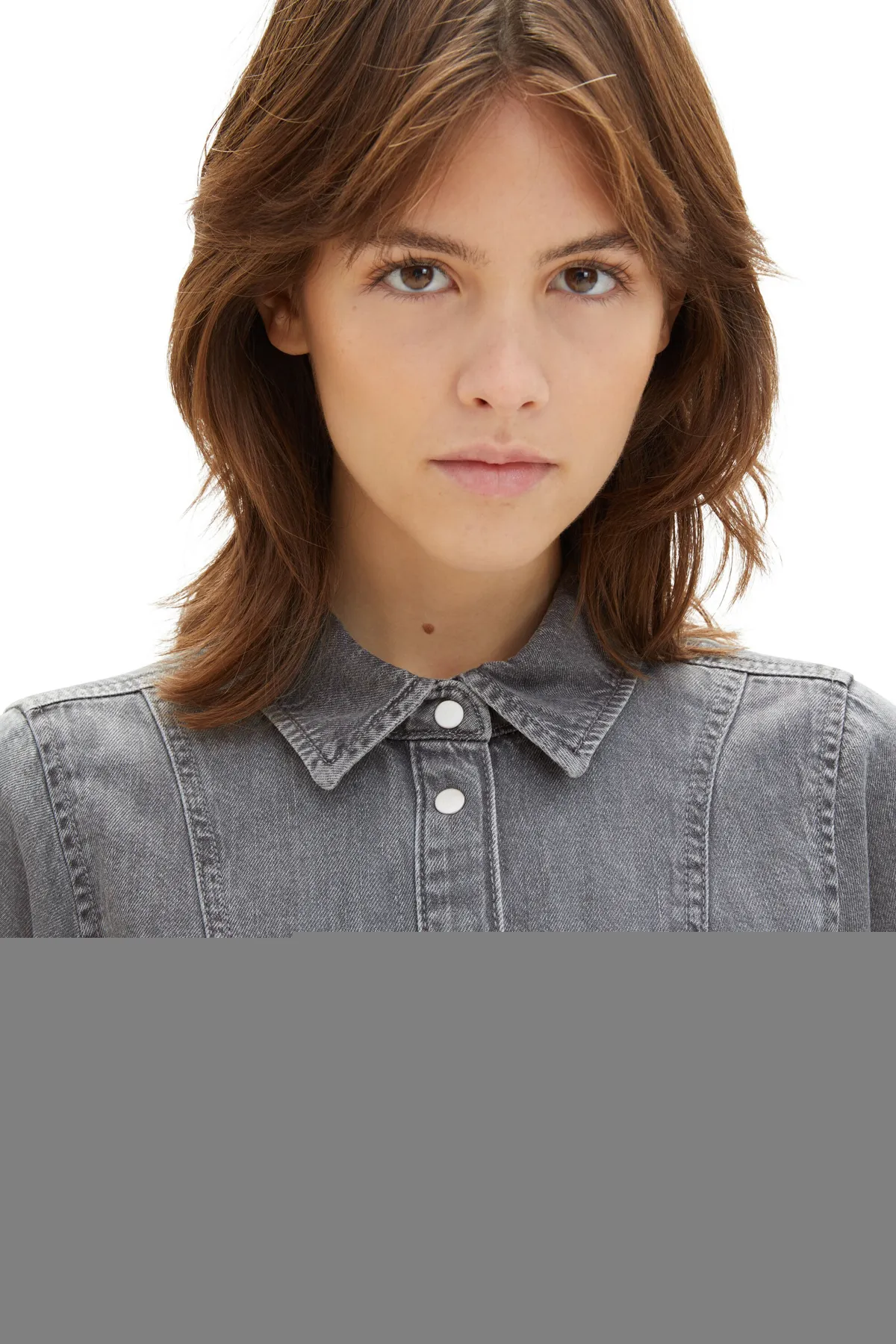 Tom Tailor Denim  Kleid Damen/Mädchen aus mittelsteingrauem Denim