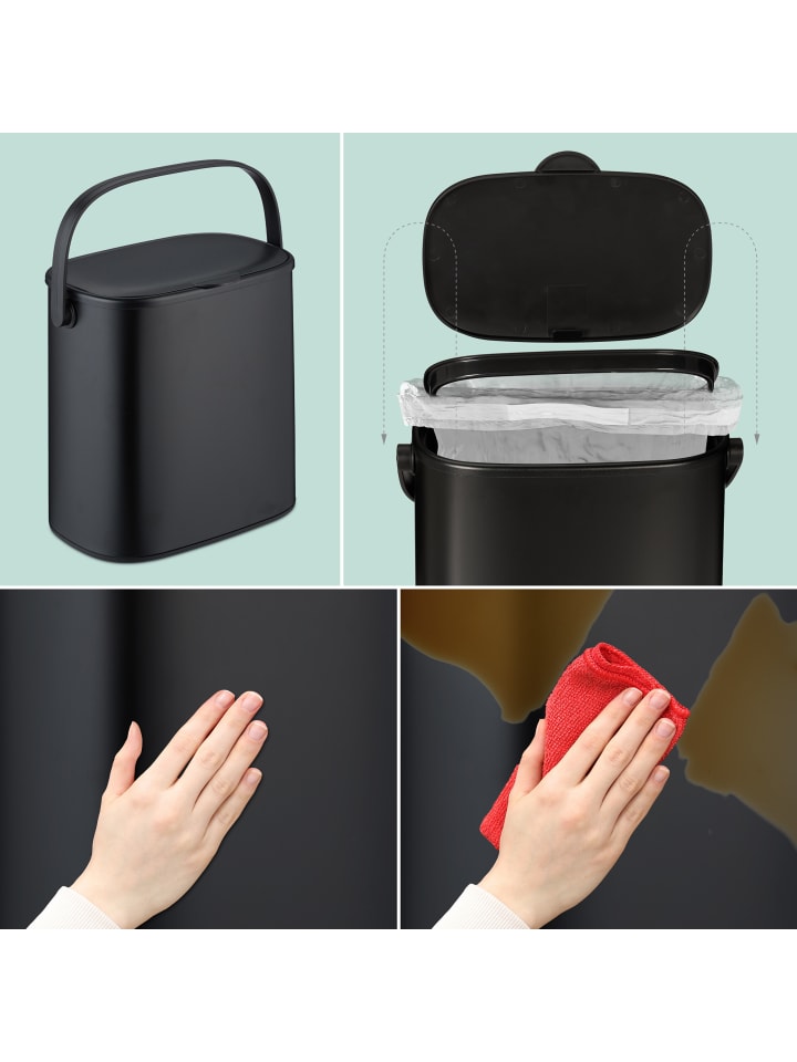 relaxdays Mülleimer in Schwarz - 5 l günstig kaufen onesize
