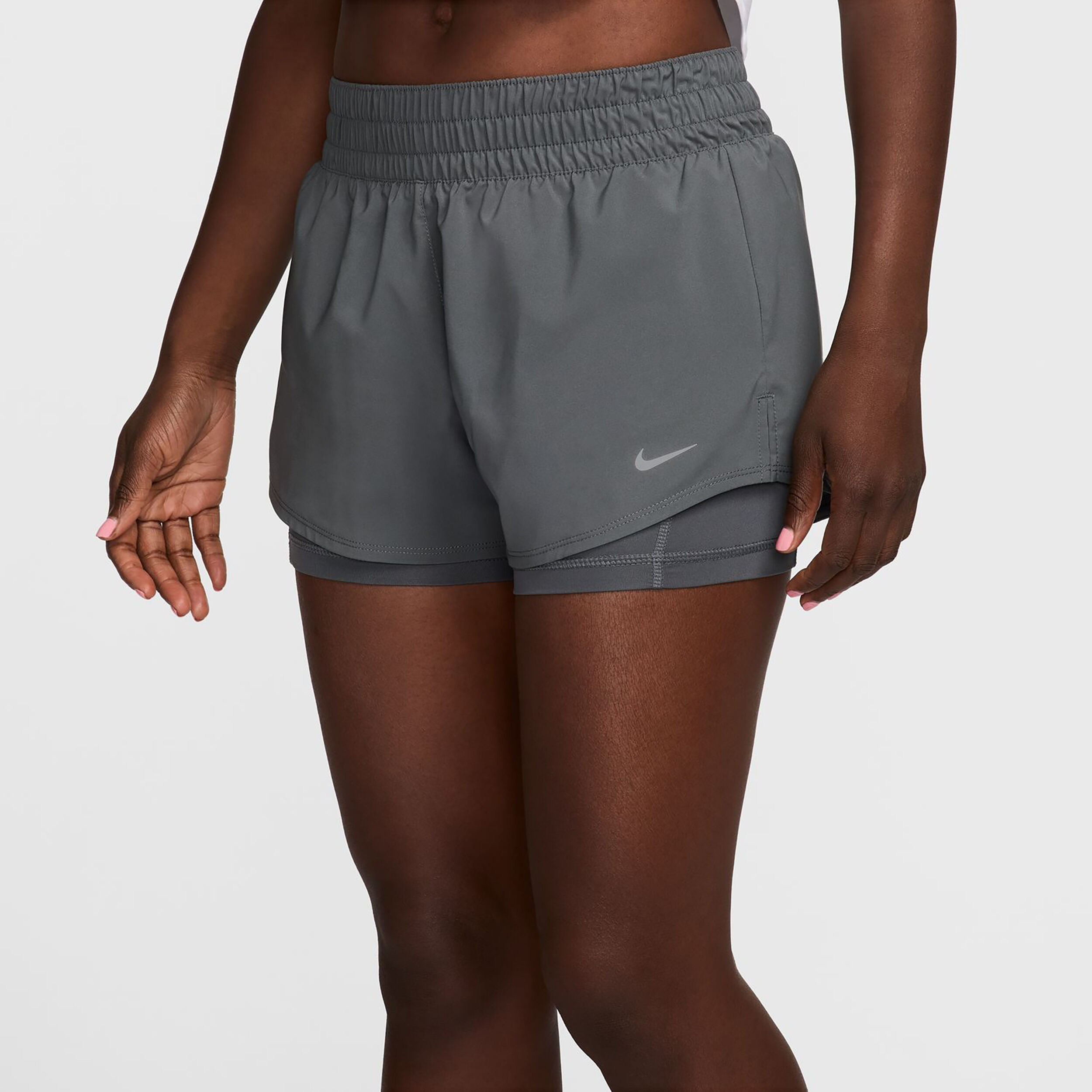 Dri-Fit One MR 3inch 2in1 Shorts Damen - Grau, Schwarz