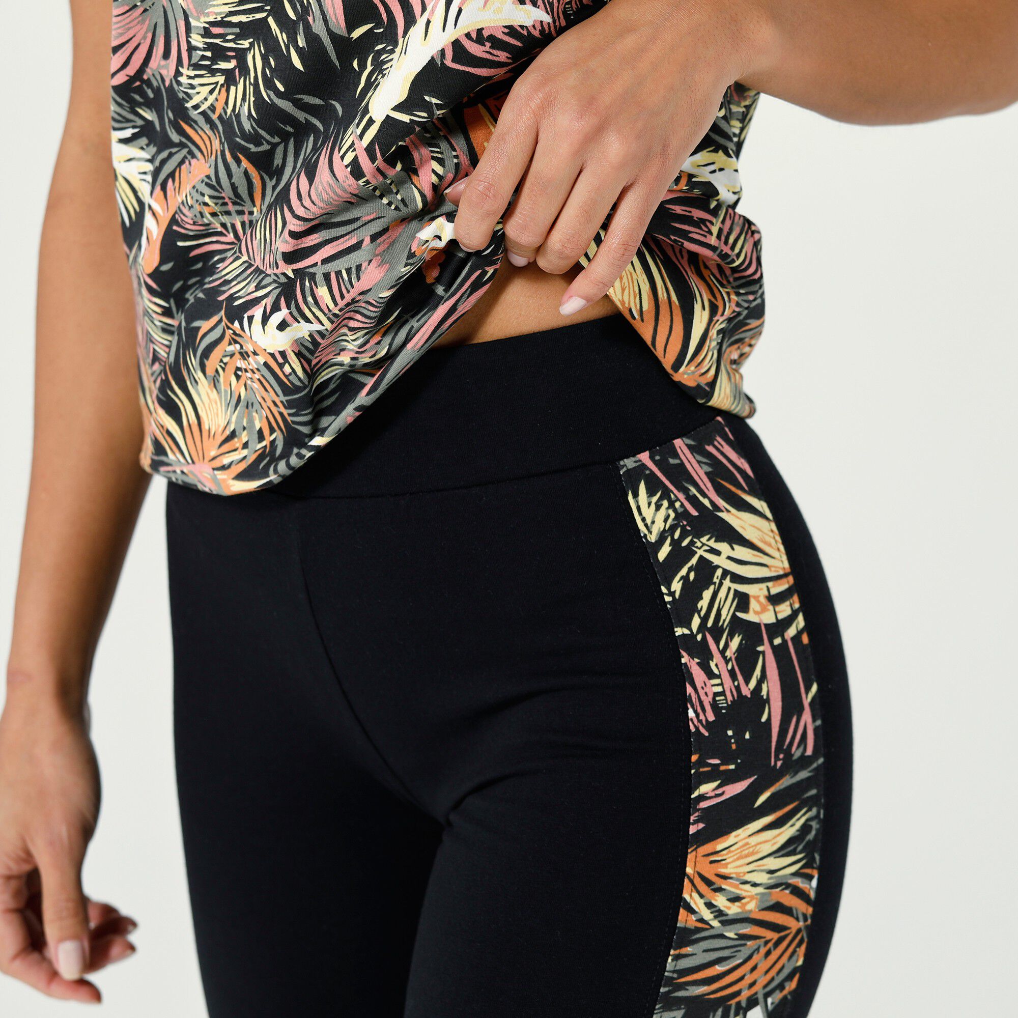 Legging 3/4 bande imprimée