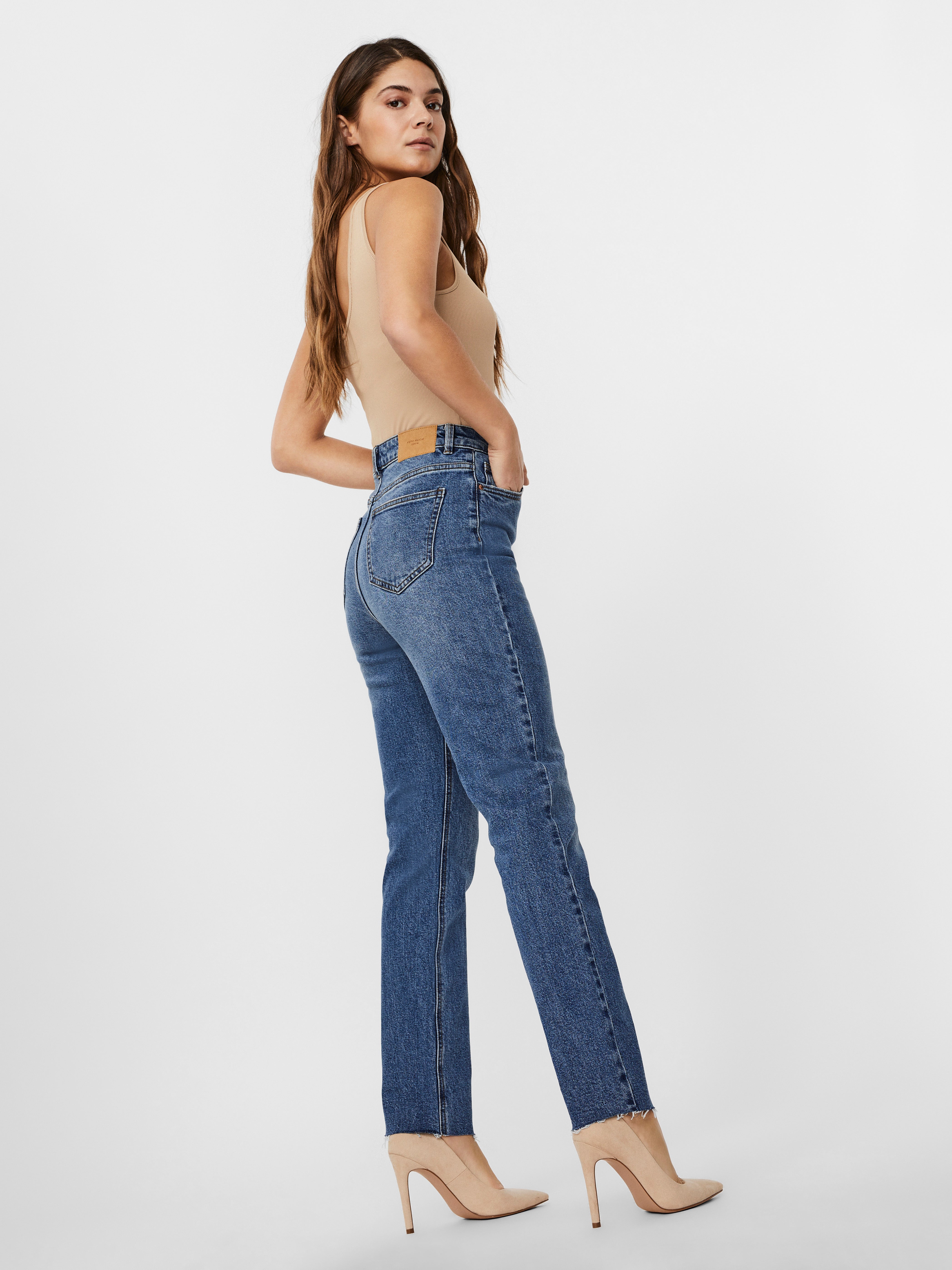 VMBRENDA Hohe Taille Gerade geschnitten Jeans