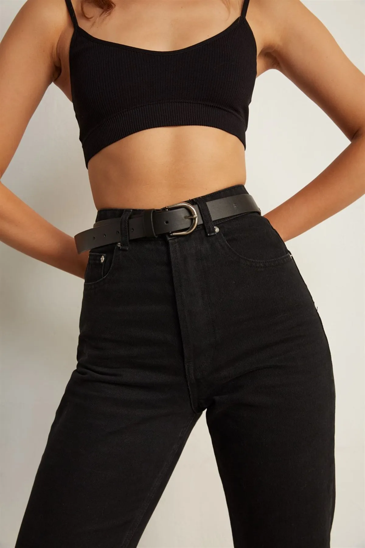 VATKALI  Basic Ledergürtel Schwarz