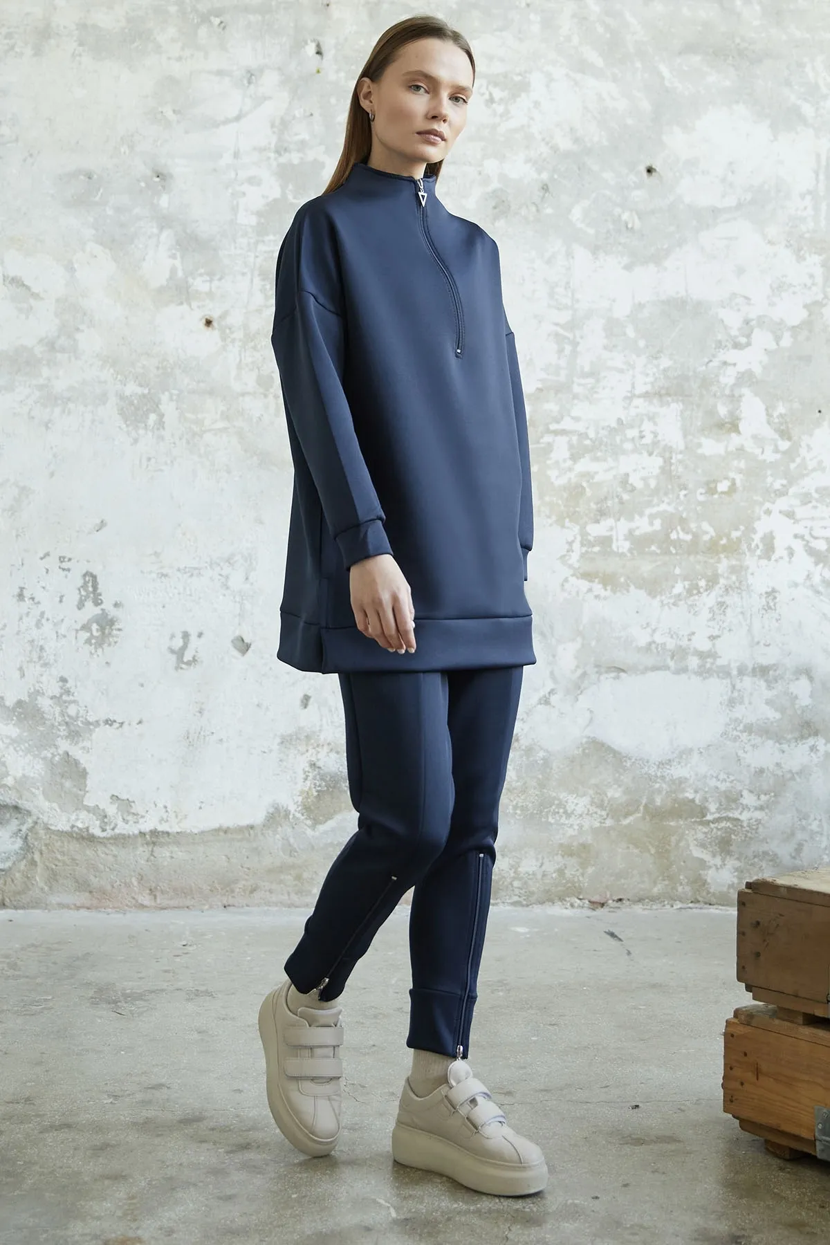 InStyle  Tauchanzug mit Reißverschluss – Marineblau