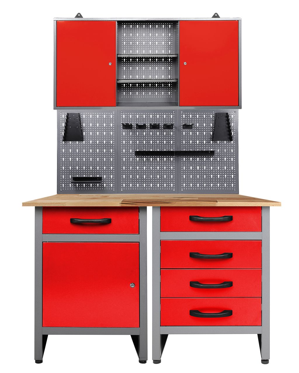 Ondis24 Werkstatt Set Entdecker 120 cm 1 Schrank rot