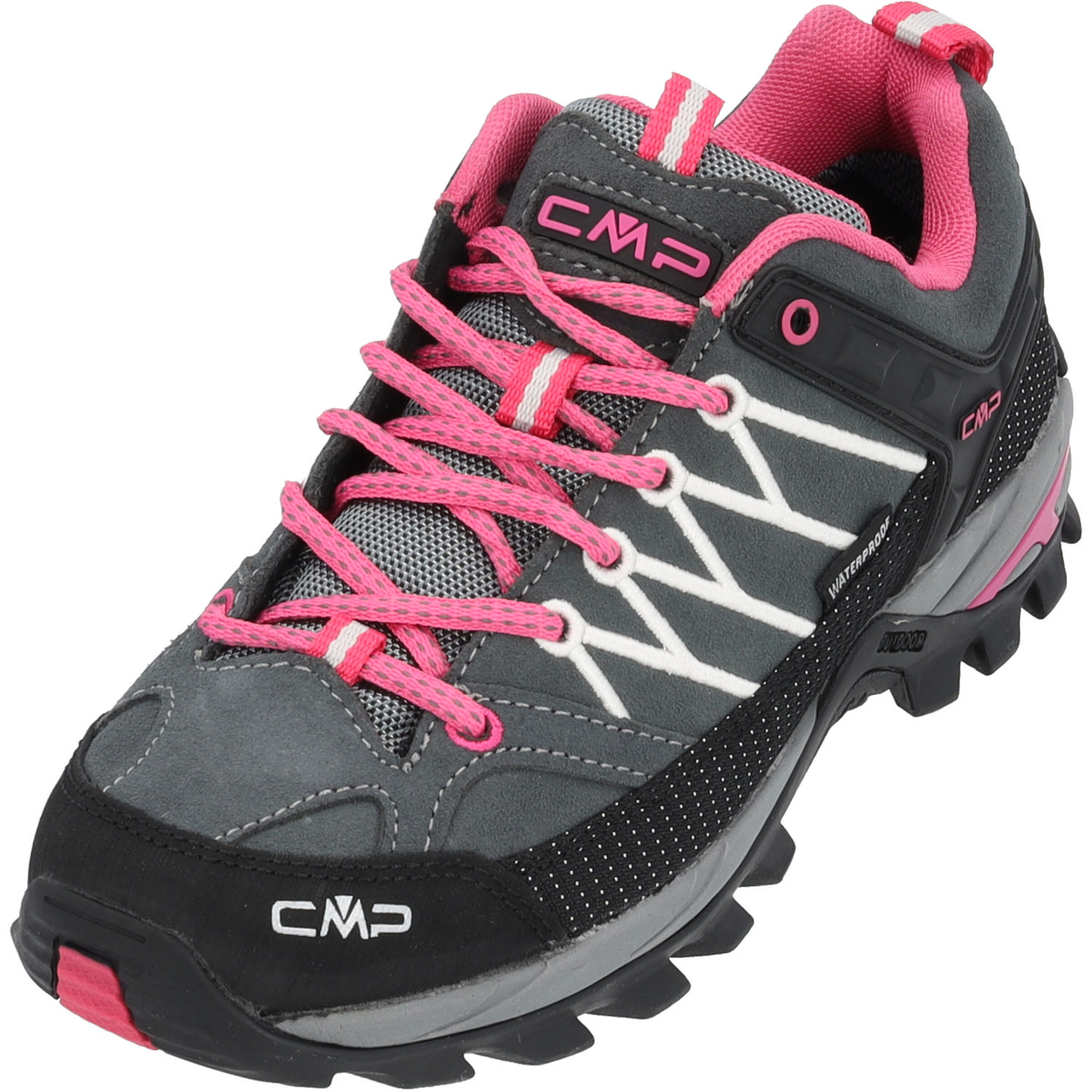 CMP Rigel Low Trekking WP 3Q13246, Trekkingschuhe, Damen, GREY-FUXIA-ICE