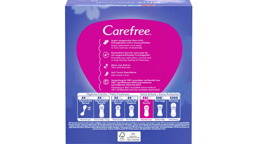 Carefree Plus Normal x56 Slipeinlagen leichter Duft