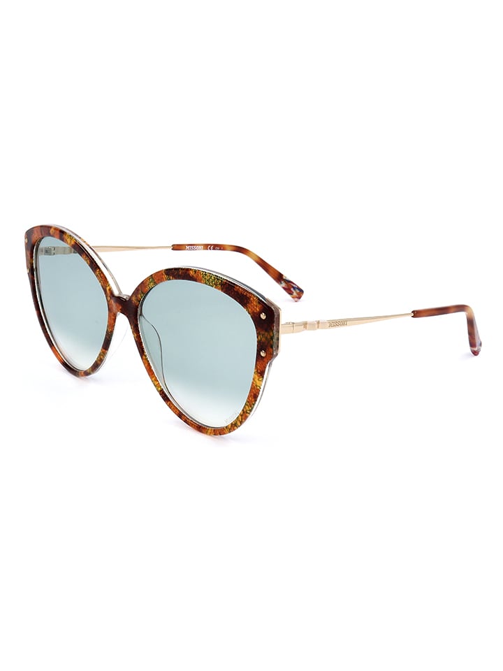 Missoni Damen-Sonnenbrille in Braun-Gold/ Hellblau günstig kaufen 59