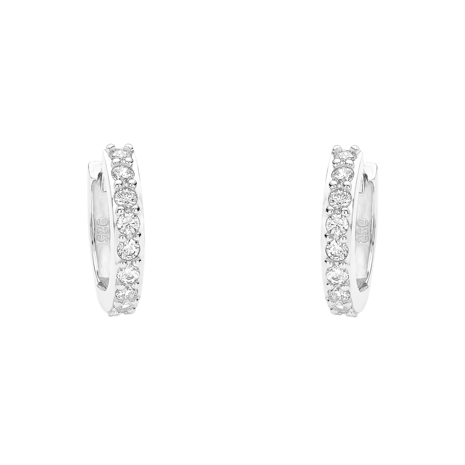 Creolen für Damen. 925 Sterling Silber. Zirkonia synth.