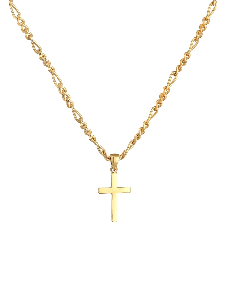 KUZZOI Halskette 925 Sterling Silber Kreuz in Gold günstig kaufen 60 cm