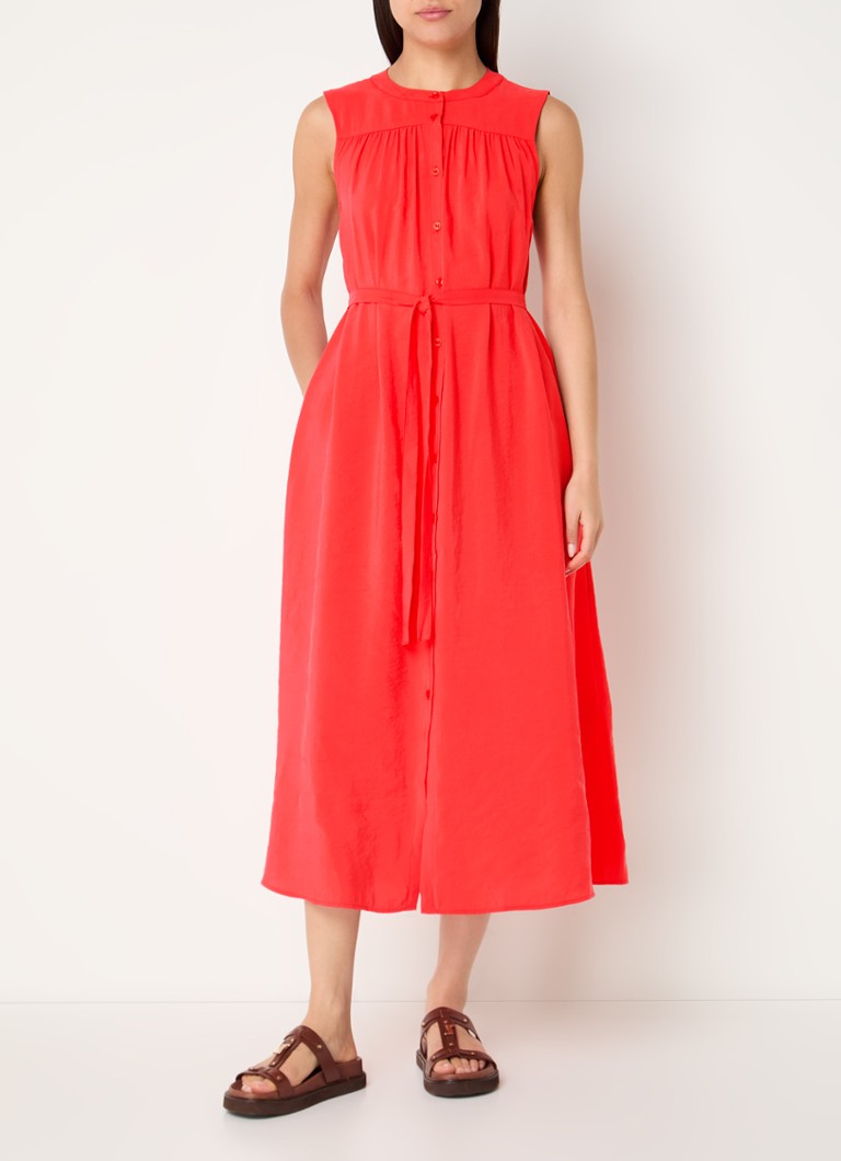 Rochie midi tip cămașă Dollie de la MSCH Copenhagen, cu curea și buzunare laterale.