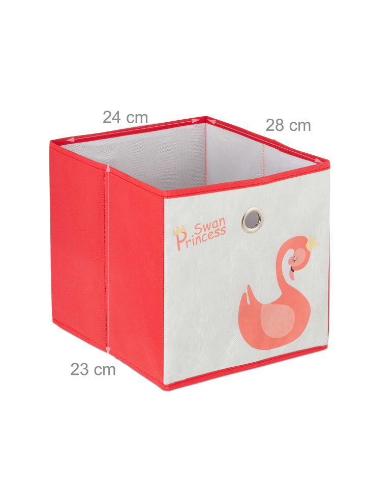 relaxdays Kinderregal Schwan in Weiß/Rot - (B)53 x (H)62 x (T)30 cm günstig kaufen onesize