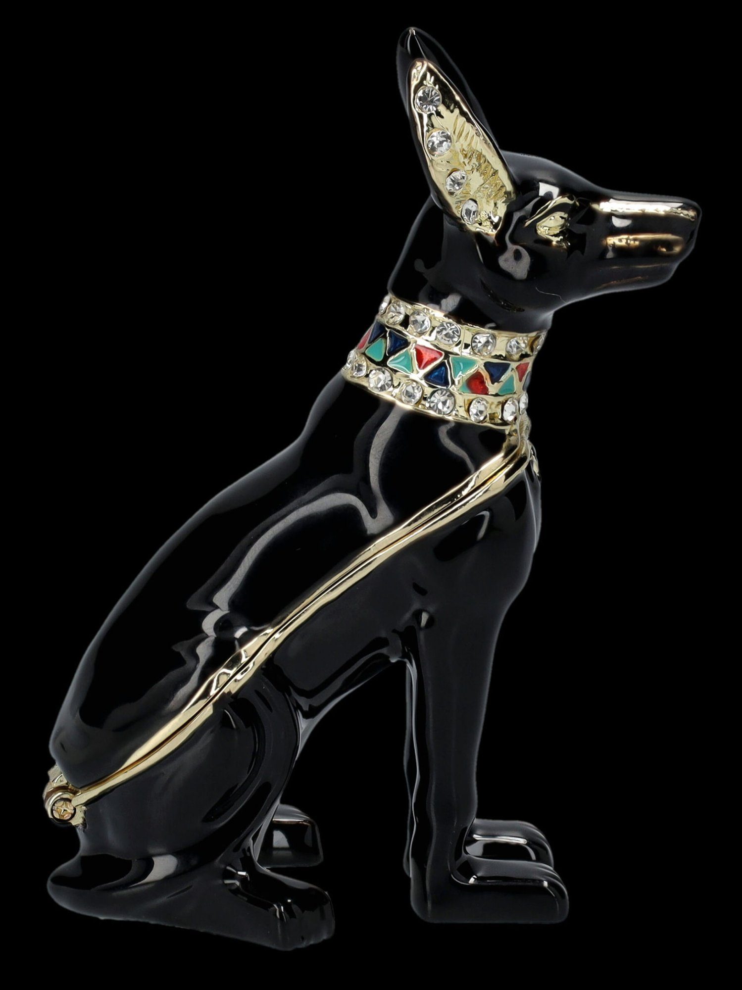 Figuren Shop GmbH Schmuckkasten Anubis Figur als verzierte Schmuckdose - Dekoration Schmuckkästchen