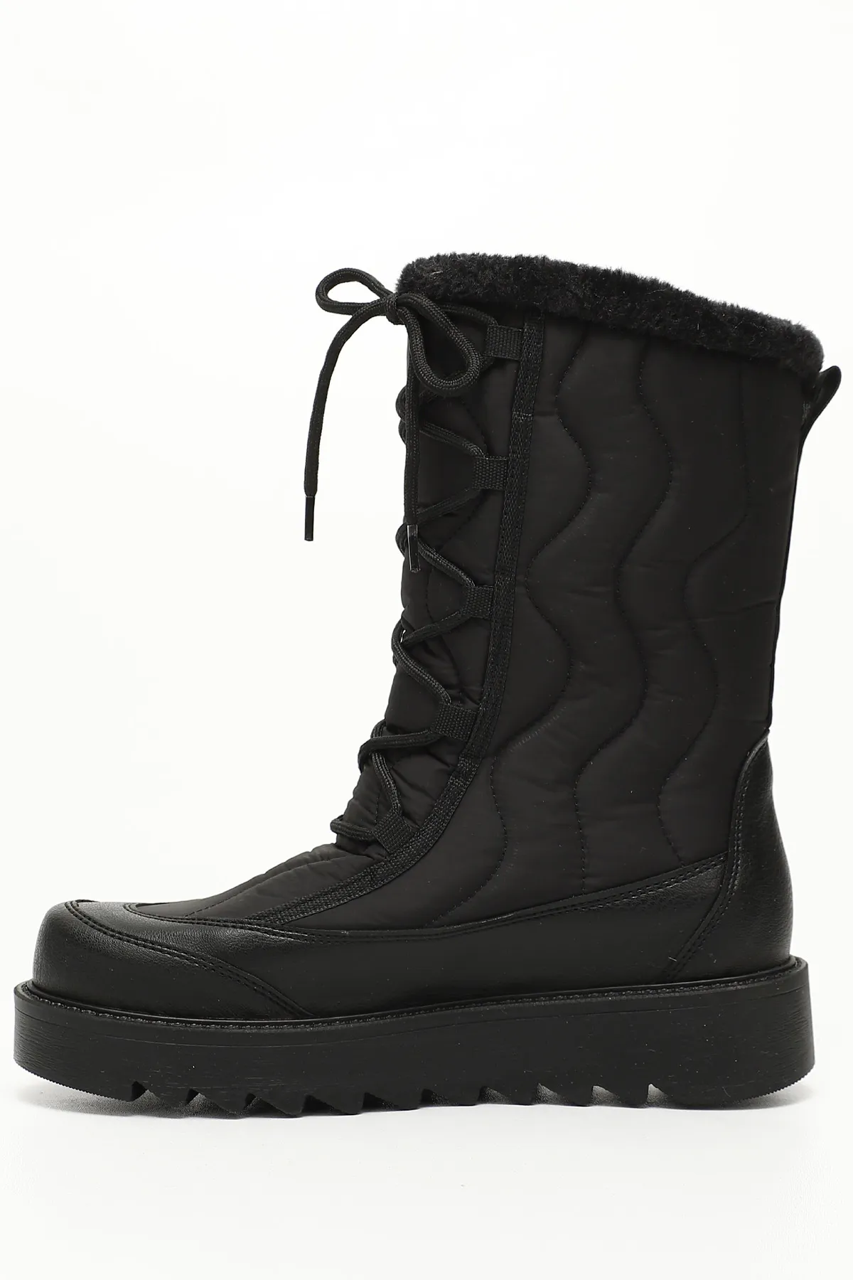 GÖNDERİ(R)  Schwarze Damen-Schneestiefel mit runder Spitze 06414