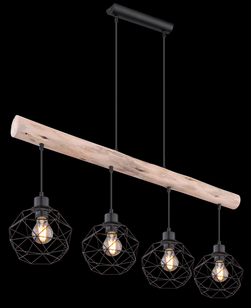 Globo Lighting - THEODOR - Hängeleuchte Metall schwarz matt, 4x E27