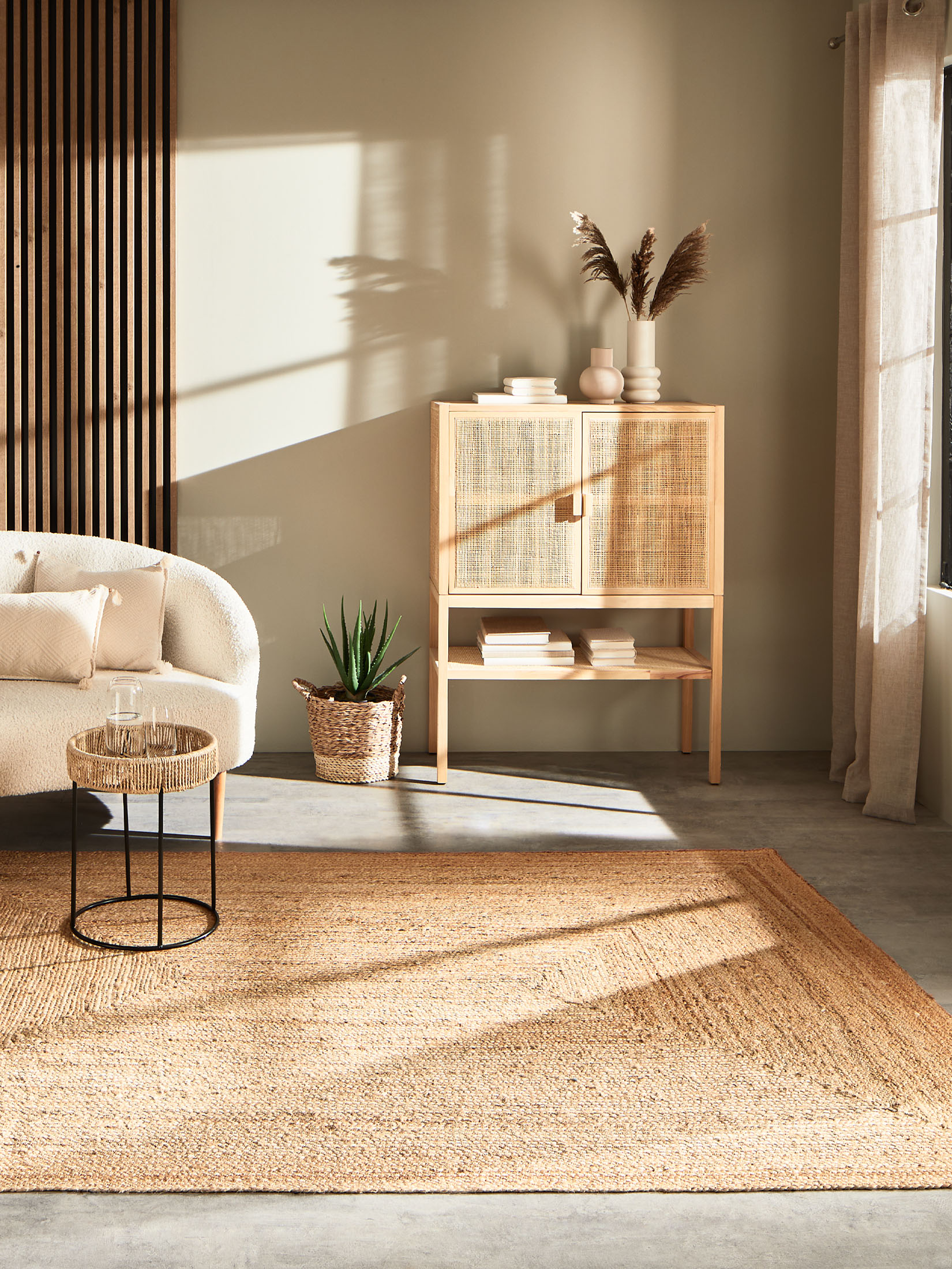 Manacor Jute-Teppich, Dunkelbeige