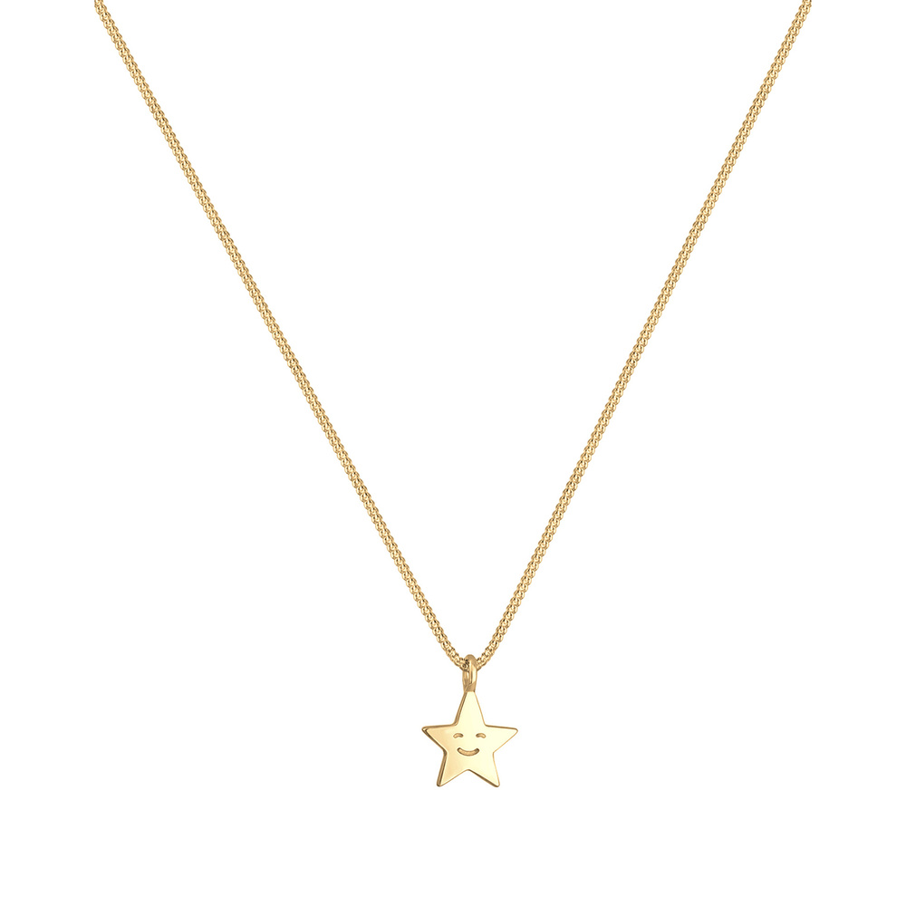 Elli Elli Collier Kinder Astro Stern Gesicht 925er Sterling Silber collier