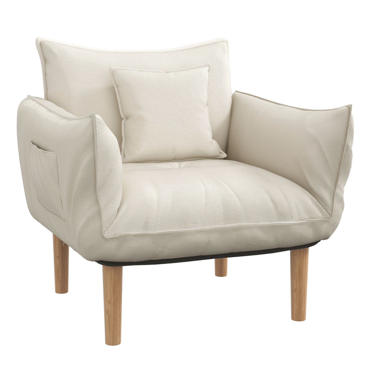 HOMCOM 2-in-1 Sessel, Relaxsessel Akzentstuhl bis 120 kg, Bodensessel mit Kissen