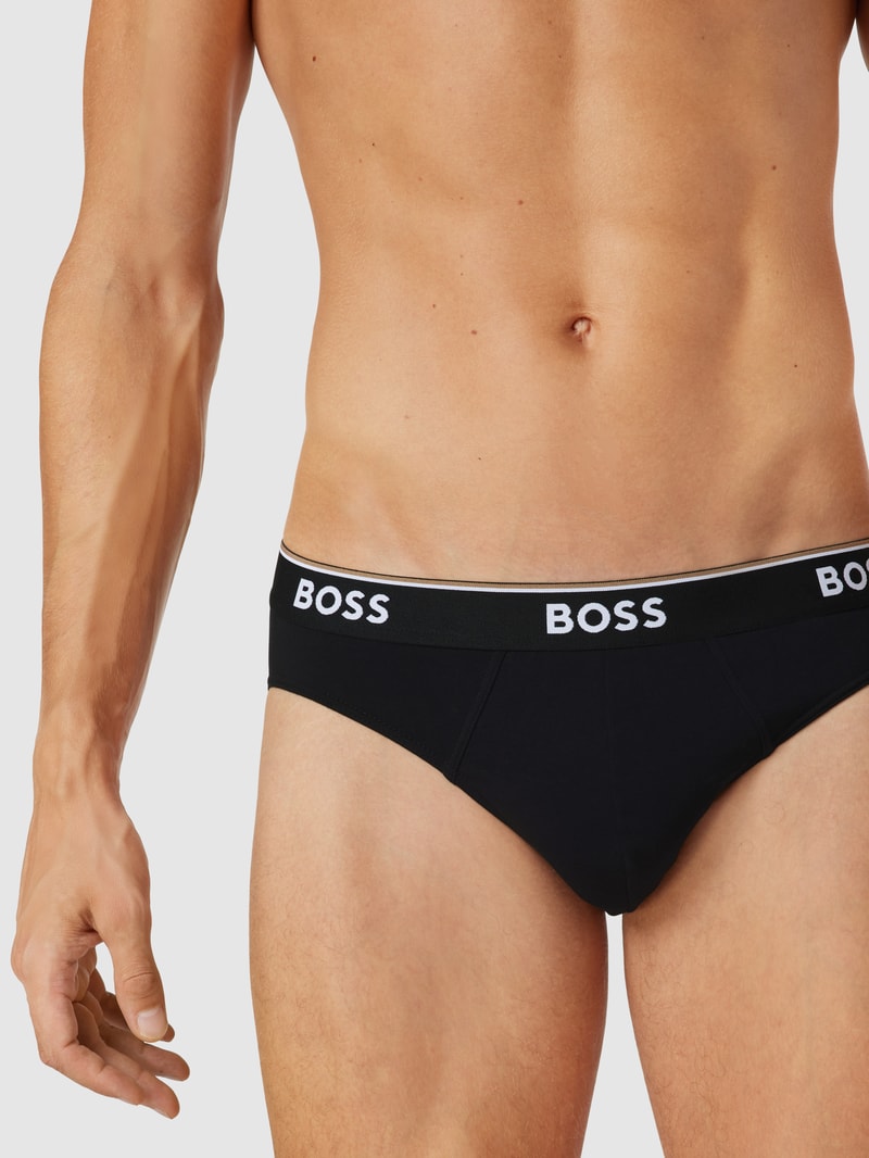 Slip mit Label-Details im 3er-Pack Modell 'Power' in schwarz