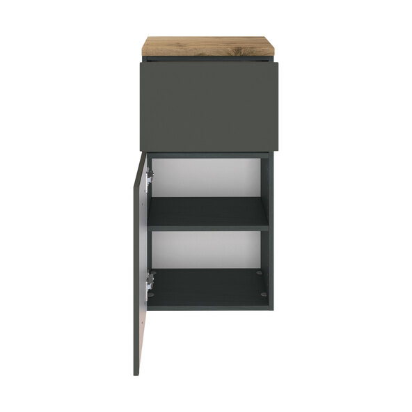 Unterschrank Bristol, 40 cm, matt grau/grafitgrau