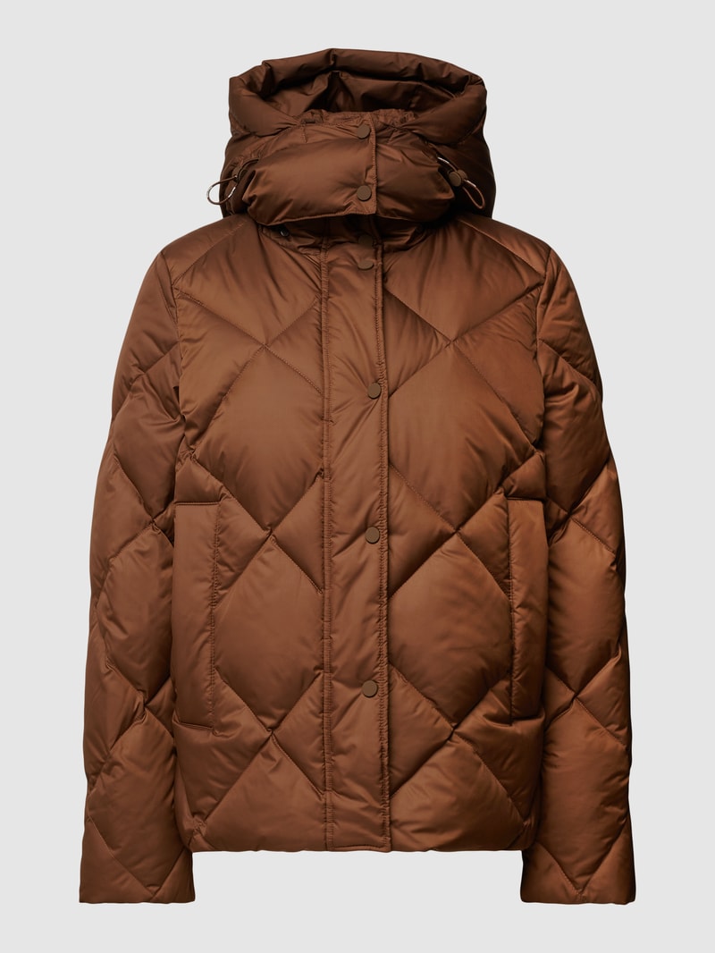 Daunenjacke mit Label-Detail in mittelbraun