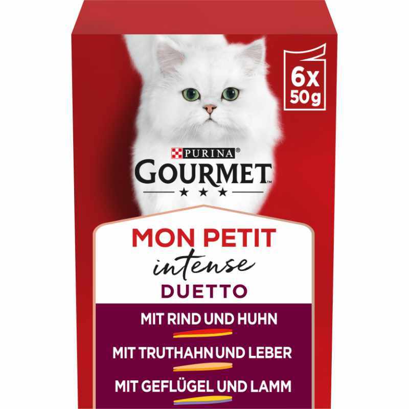 GOURMET Nassfutter GOURMET Mon Petit Intense 8x6x50g Duetti mit Fleisch