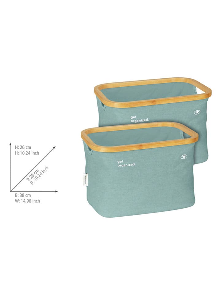 Tom Tailor 2er-Set: Aufbewahrungskörbe in Mint - (B)38 x (H)26 x (T)26 cm günstig kaufen onesize