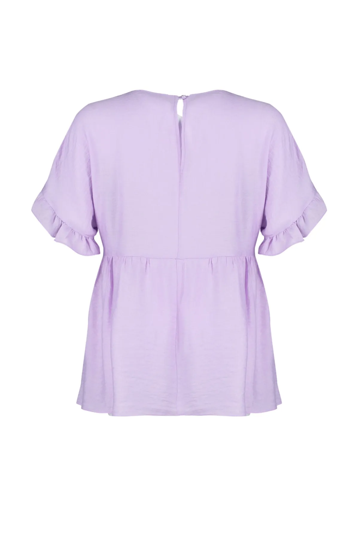 Trendyol Curve  Fliederfarbene gewebte Volantbluse TBBSS22AF0002