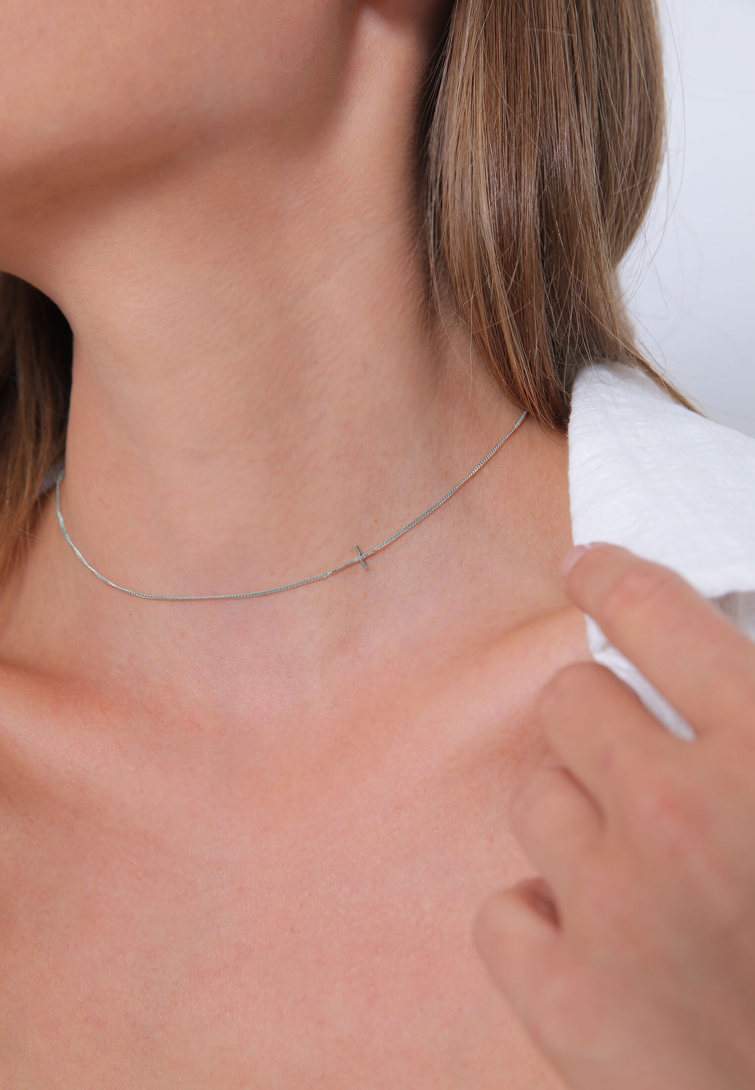 Elli Halskette Choker Kreuz Religion 925 Sterling Silber