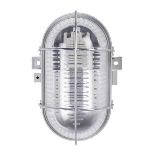 Lampă de construcții Eurolux 66.020.02 LED Bulleye 60-K - gri - E27 - carcasă din plastic cu colivie pliabilă din sârmă