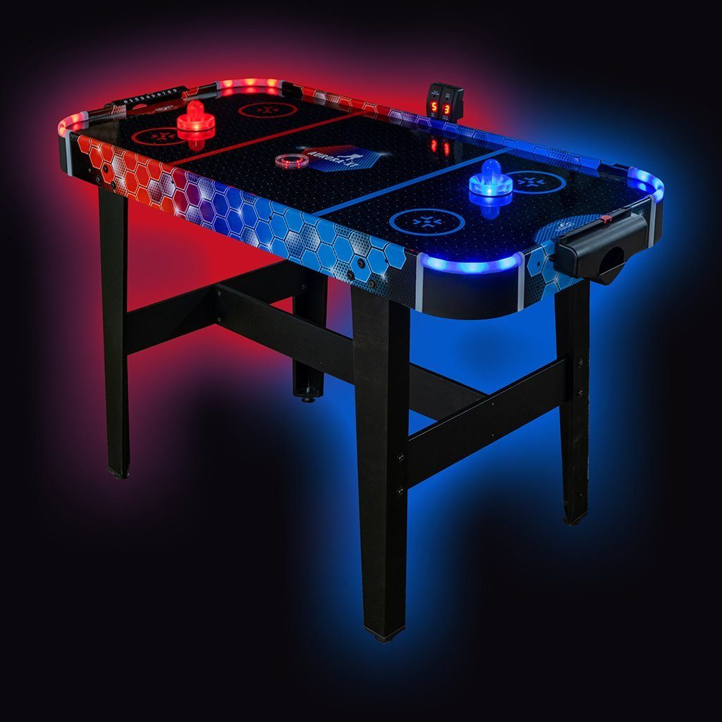 Carromco Air-Hockeytisch Aurora-XT, (1-tlg), mit LED Lichteffekten, beleuchtete Pusher