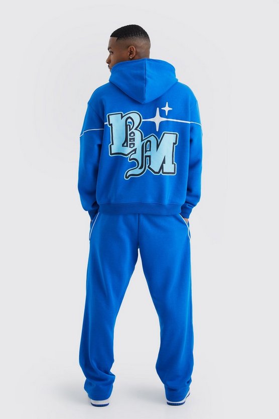 Kastiger Oversize Trainingsanzug mit Print