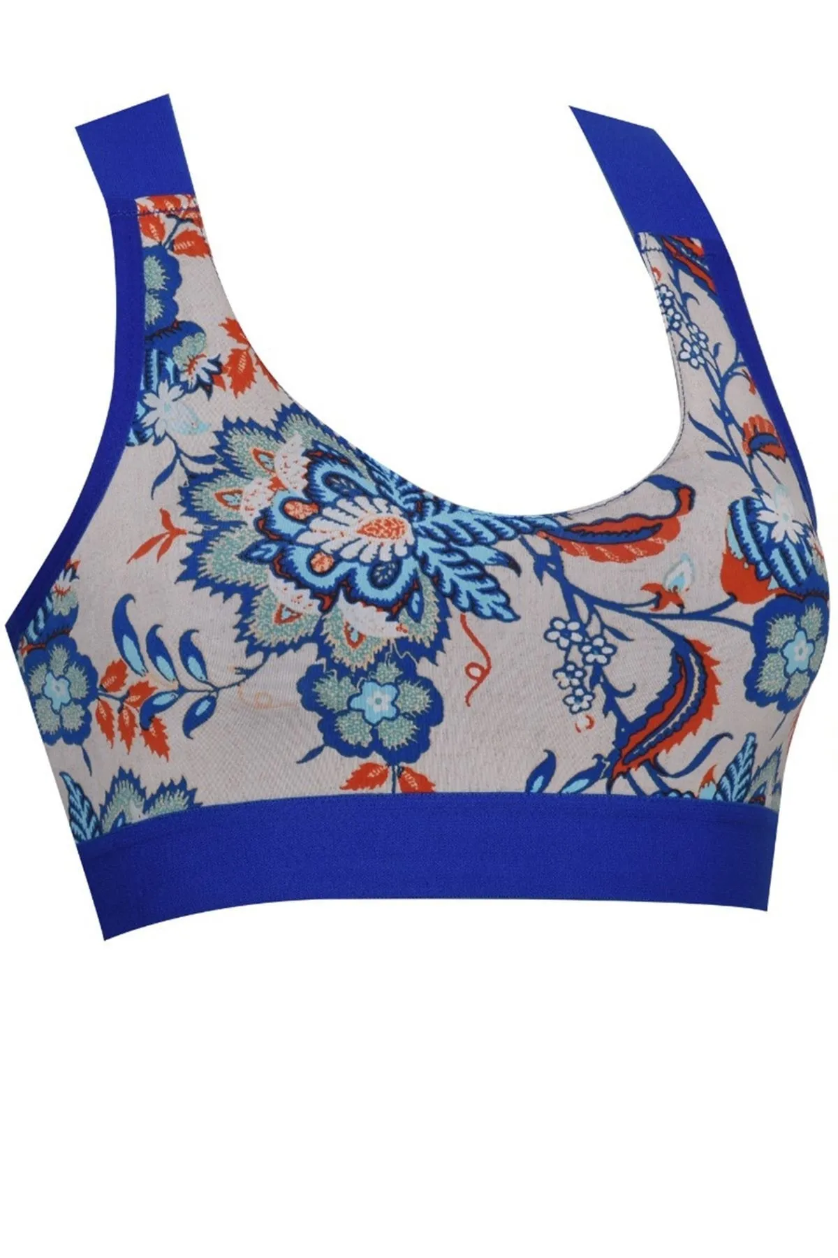 Nicoletta  Mixed-32 Damen-BH, schwammunterstützt, Sport-Bustier, gemustert, Fitness