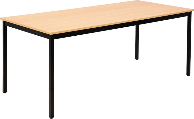 Sodematub Rechteckig Konferenztisch Hellbraun, Schwarz Eisen Schwarz 1.800 x 800 x 740 mm