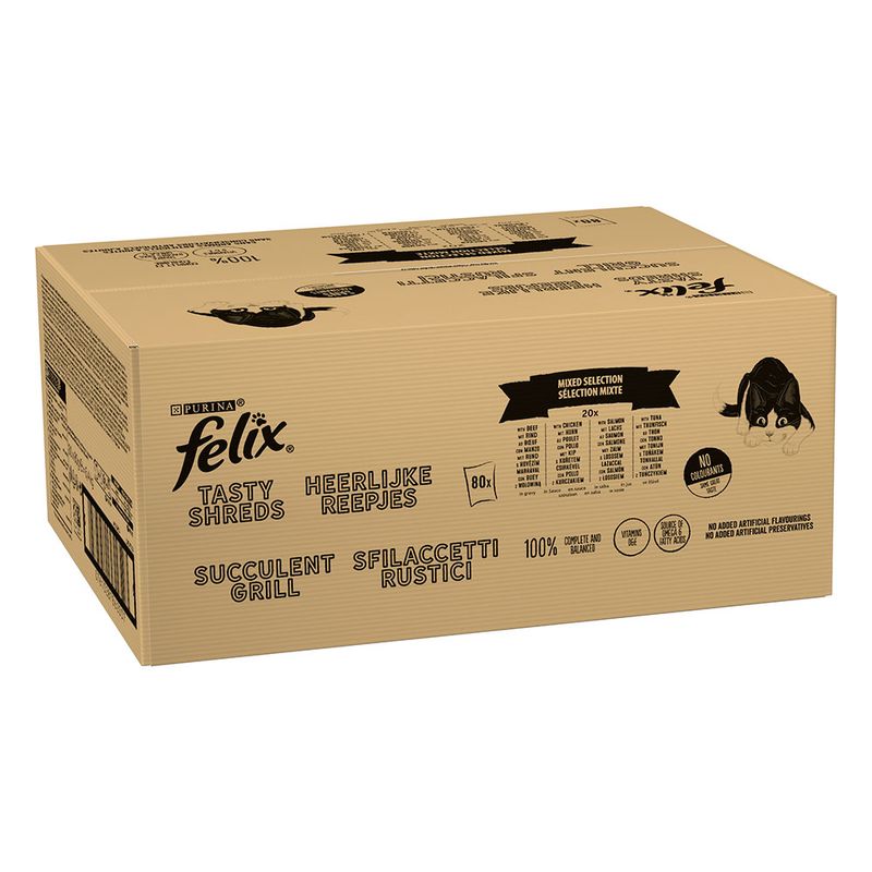 Megapack Felix Tasty Shreds Pouches 80 x 80 g