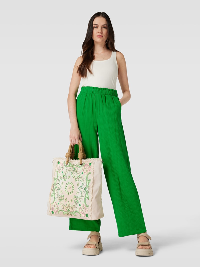 Tote Bag mit Zierbesatz in sand
