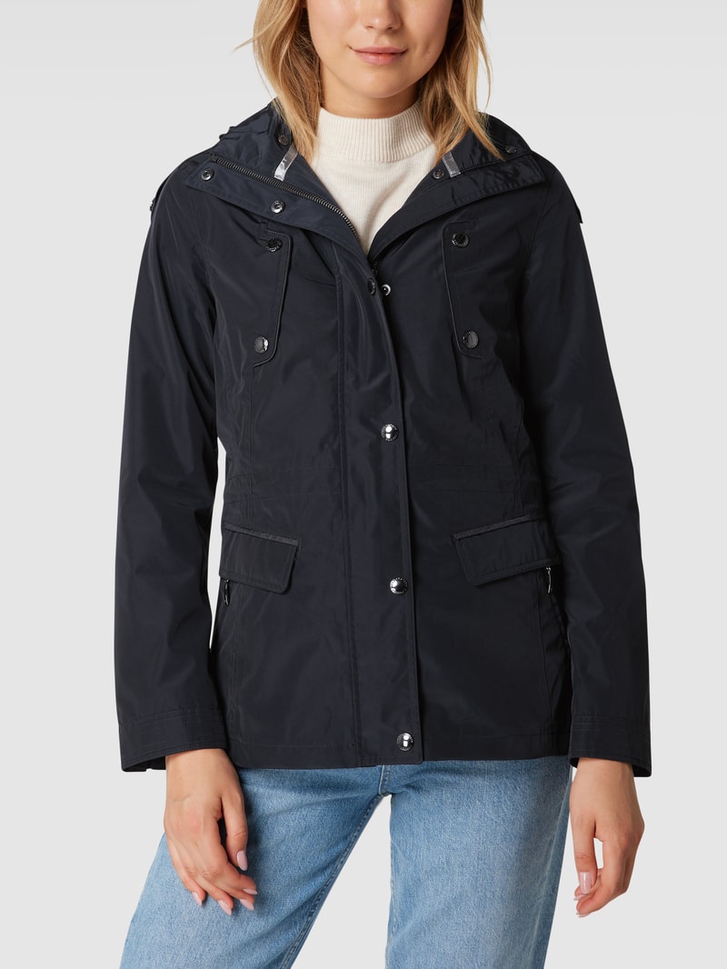 Funktionsjacke mit Knopfleiste in marineblau