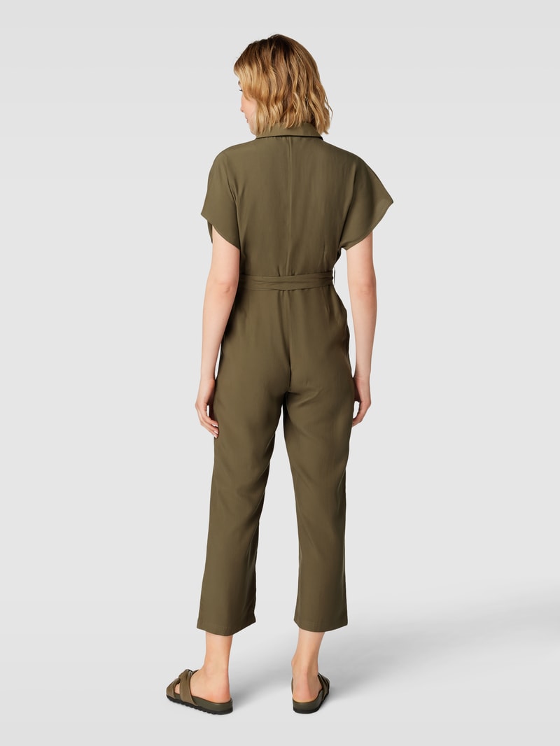 Jumpsuit mit Hemdblusenkragen in khaki