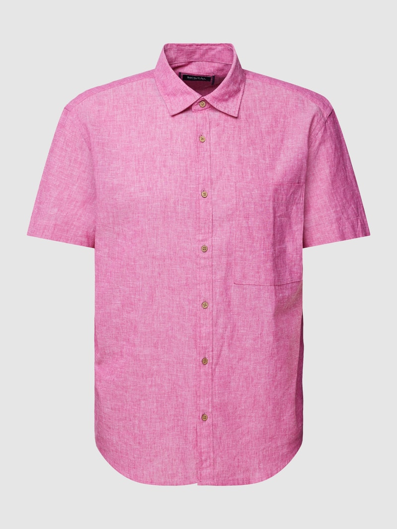 Freizeithemd aus Baumwolle mit Brusttasche in pink