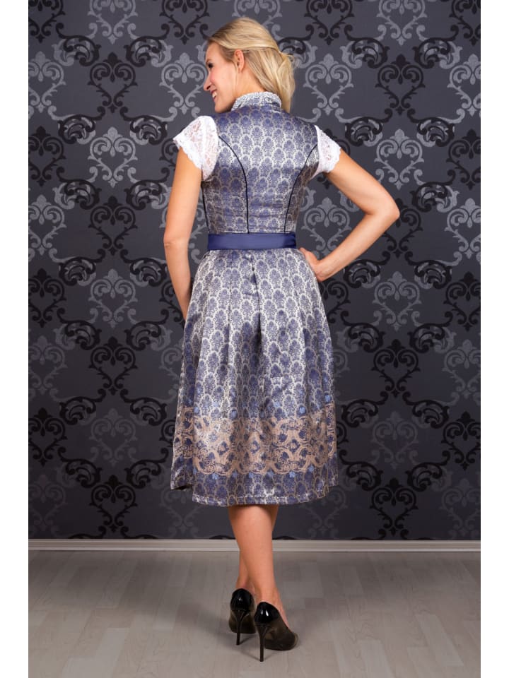 Edelnice Midi Dirndl 2-teilig Marianna in blau, silber günstig kaufen