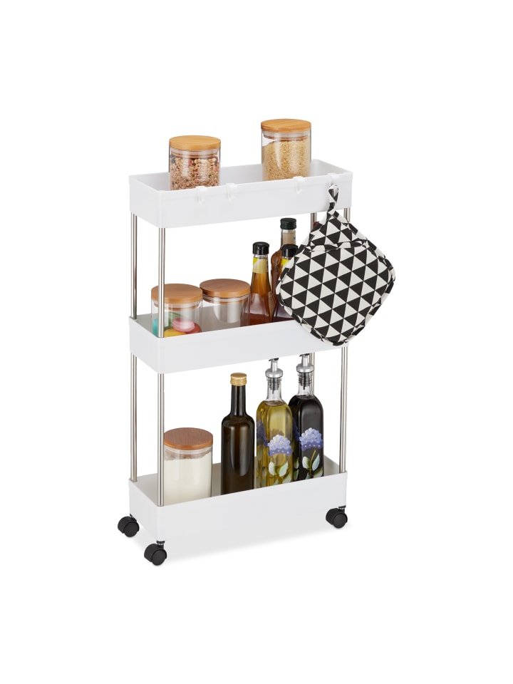 relaxdays Nischenwagen in Weiß - (B)15,5 x (H)70 x (T)40,5 cm günstig kaufen onesize