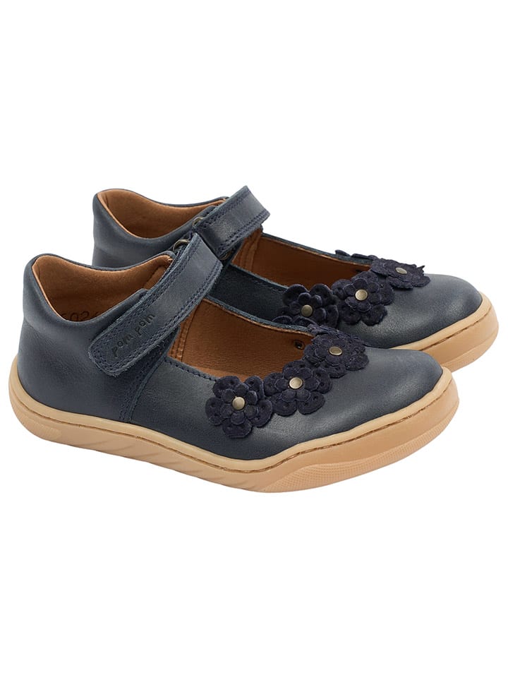 POM POM Leder-Barfußschuhe in Dunkelblau günstig kaufen