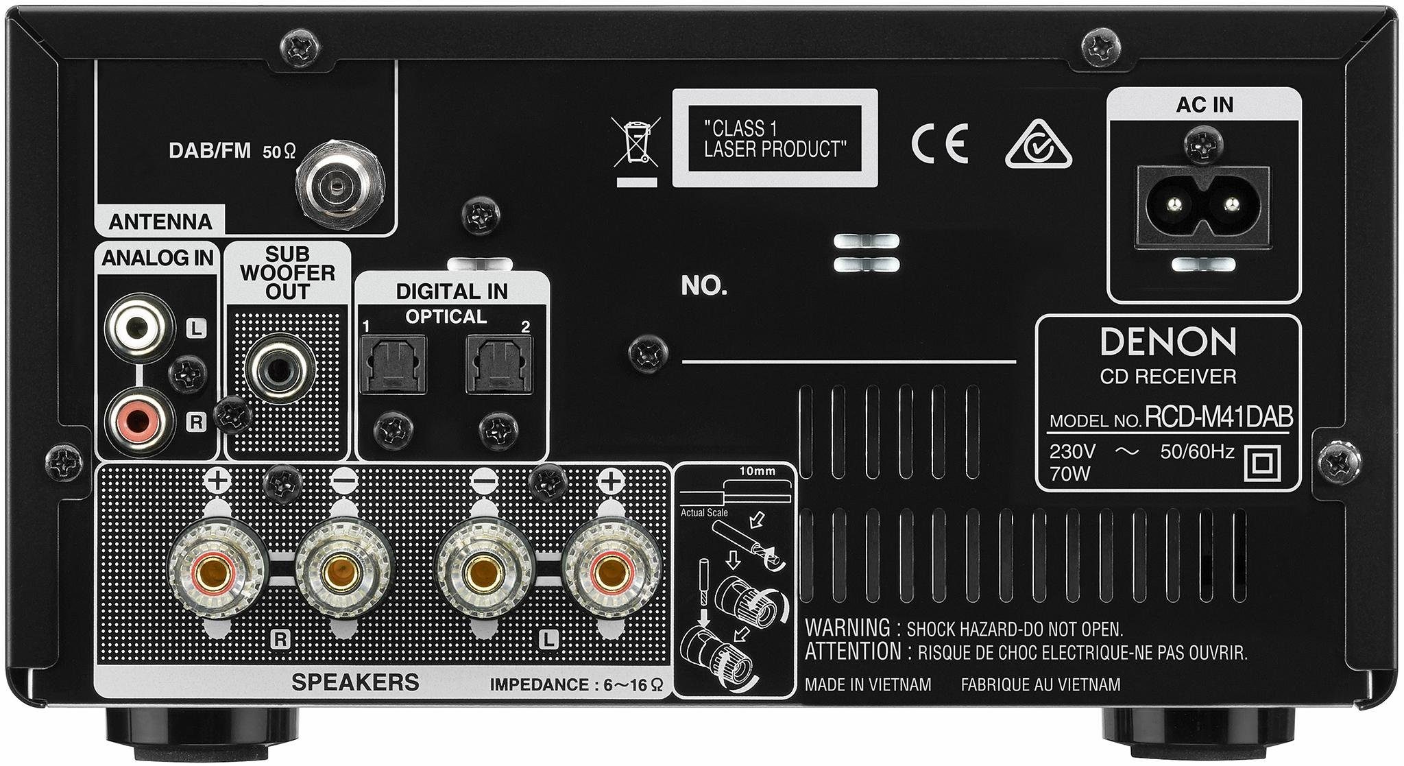 Denon D-M41 Microanlage (Digitalradio (DAB), FM-Tuner mit RDS, 60 W, CD-Player, Bluetooth)