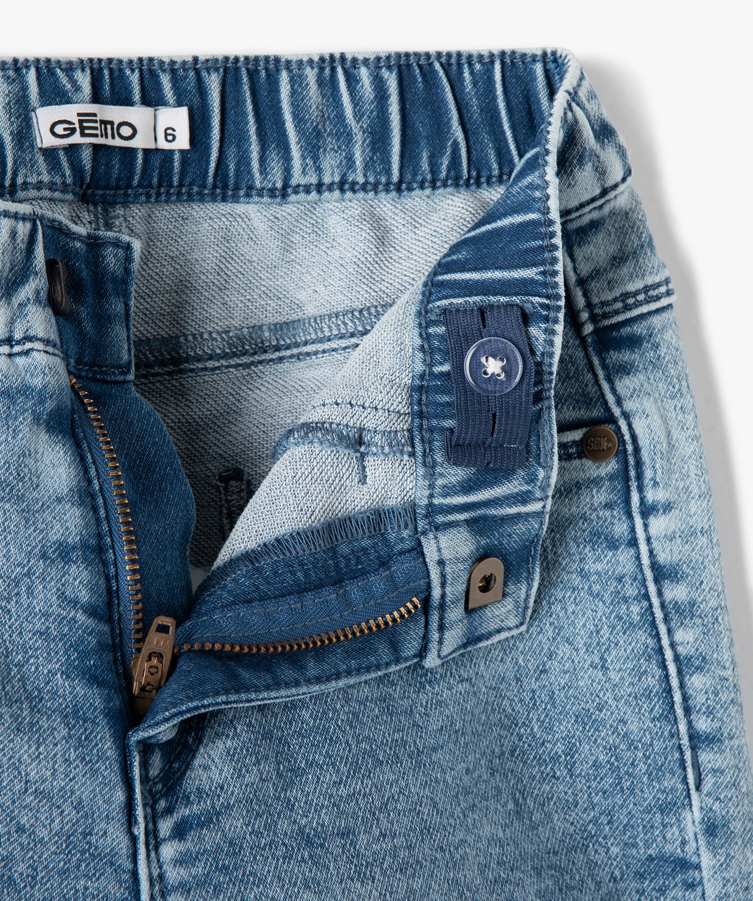Jean coupe ballon avec taille élastique Garçon brut | GEMO
