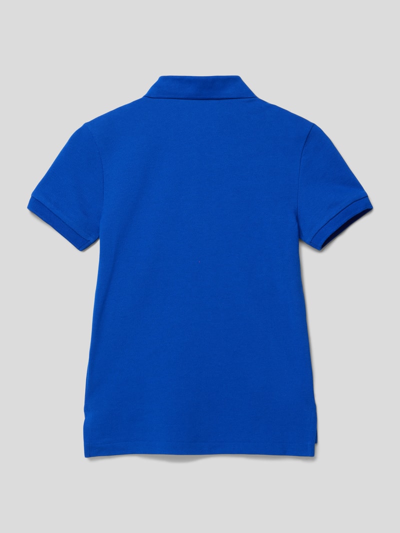 Slim Fit Poloshirt mit Strukturmuster in royalblau