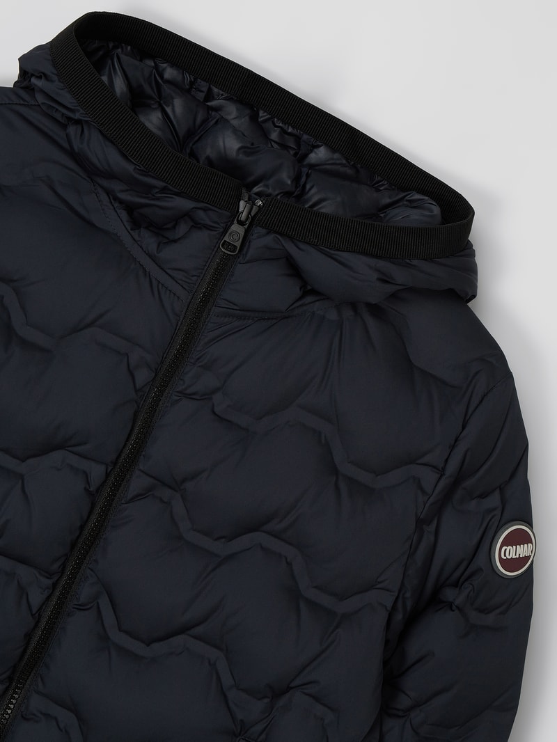 Daunenjacke mit Kapuze in marineblau