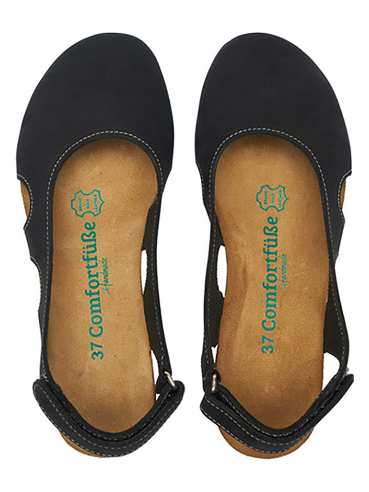 Comfortfusse Leder-Ballerinas in Schwarz günstig kaufen